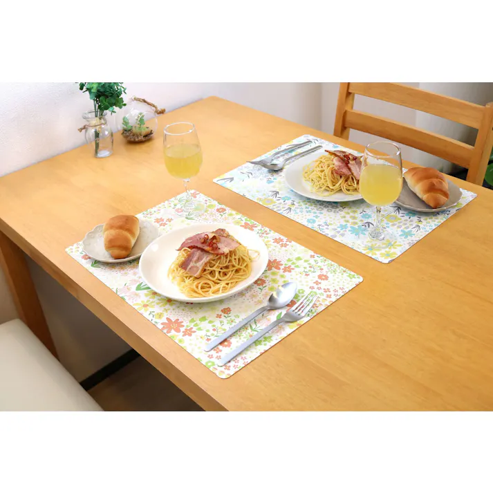 明和グラビア(株) 抗ウイルス ランチョンマット 29×44cm オレンジ VPM-コバナ 4977932260085【別送品】