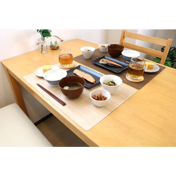 明和グラビア(株) 抗ウイルス ランチョンマット 33×50cm ライトブラウン VLM-モクメ 4977932260139【別送品】