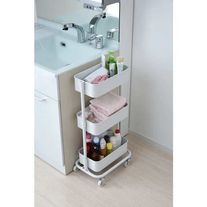 YAMAZEN ヤマゼン バスケツトスリムトローリーLSBT-3(WH) ホワイト 37081 4983771866715【別送品】