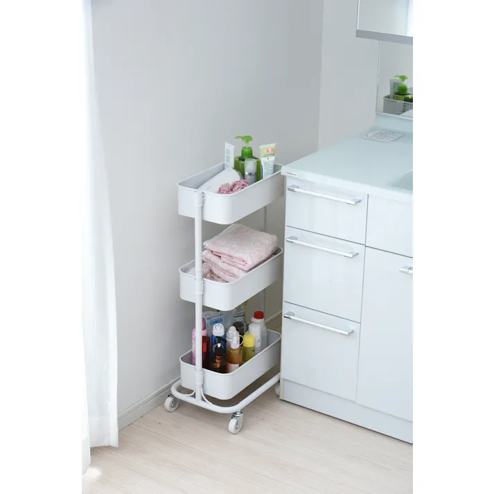 YAMAZEN ヤマゼン バスケツトスリムトローリーLSBT-3(WH) ホワイト 37081 4983771866715【別送品】