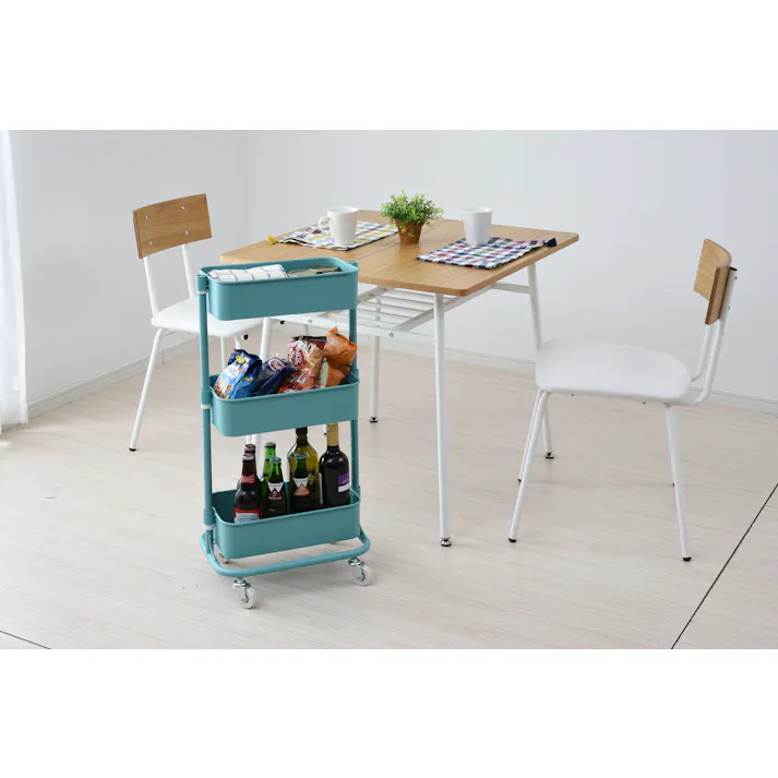 YAMAZEN ヤマゼン バスケツトスリムトローリーLSBT-3(TBL) ターコイズブルー 37082 4983771866722【別送品】