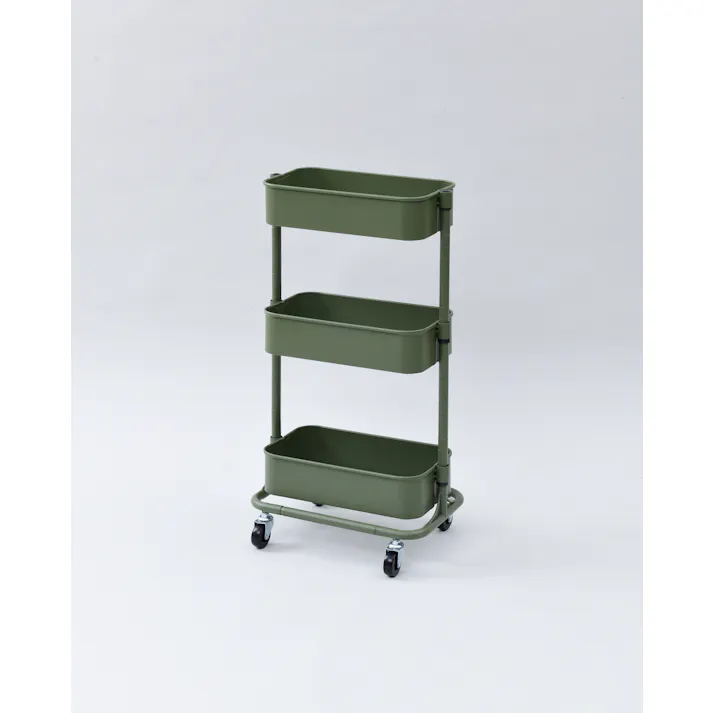 YAMAZEN ヤマゼン バスケツトスリムトローリーLSBT-3(KH) カーキ 74259 4983771923296【別送品】