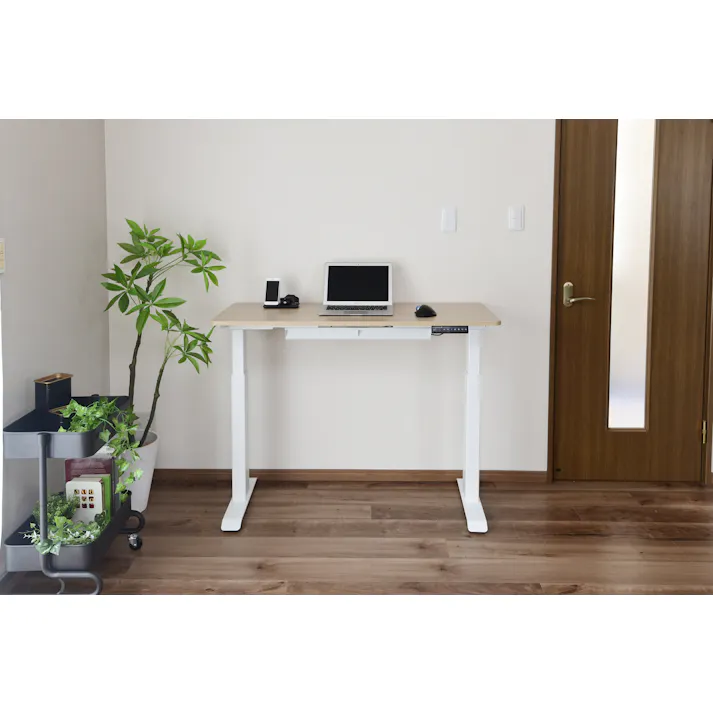 YAMAZEN(山善) スリム電動昇降デスクセツトELD-FSS(MWH)/TS1200(WN) 97835 4983771133633【別送品】