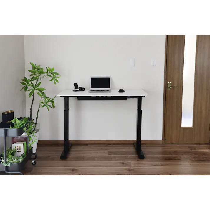 YAMAZEN(山善) スリム電動昇降デスクセツトELD-FSS(MBK)/TS1200(WH) 97838 4983771133664【別送品】