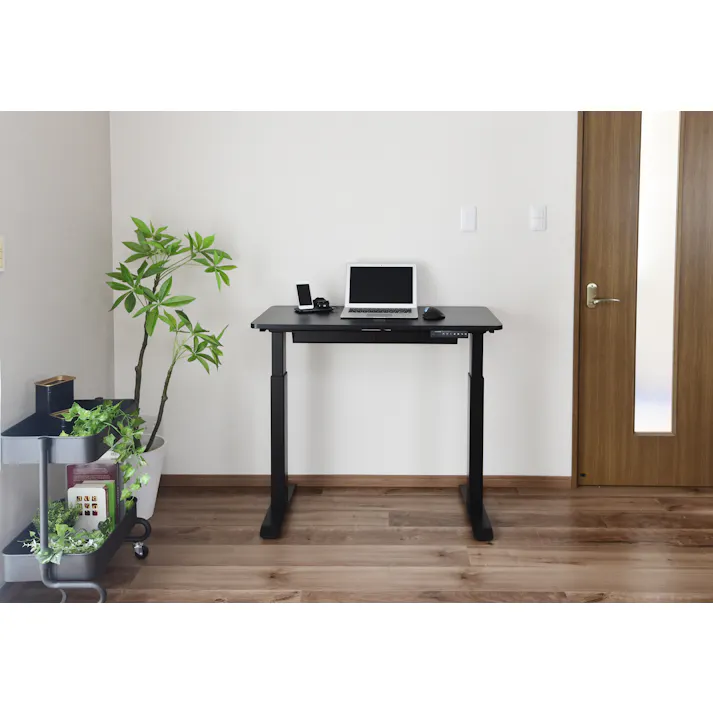 YAMAZEN(山善) スリム電動昇降デスクセツトELD-FSS(MBK)/TS1000(BK) 97840 4983771133688【別送品】