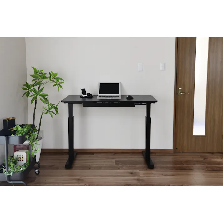 YAMAZEN(山善) スリム電動昇降デスクセツトELD-FSS(MBK)/TS1200(BK) 97841 4983771133701【別送品】