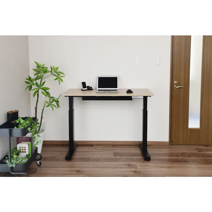 YAMAZEN(山善) スリム電動昇降デスクセツトELD-FSS(MBK)/TS1200(WN) 97844 4983771133749【別送品】