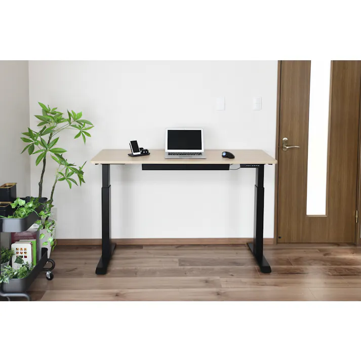 YAMAZEN(山善) スリム電動昇降デスクセツトELD-FSS(MBK)/TS1400(WN) 97845 4983771133756【別送品】