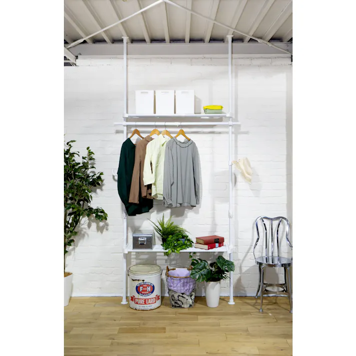 YAMAZEN(山善) 突っ張り式伸縮ラックWJZ-774RM(MWH) 73069 4983771859779【別送品】