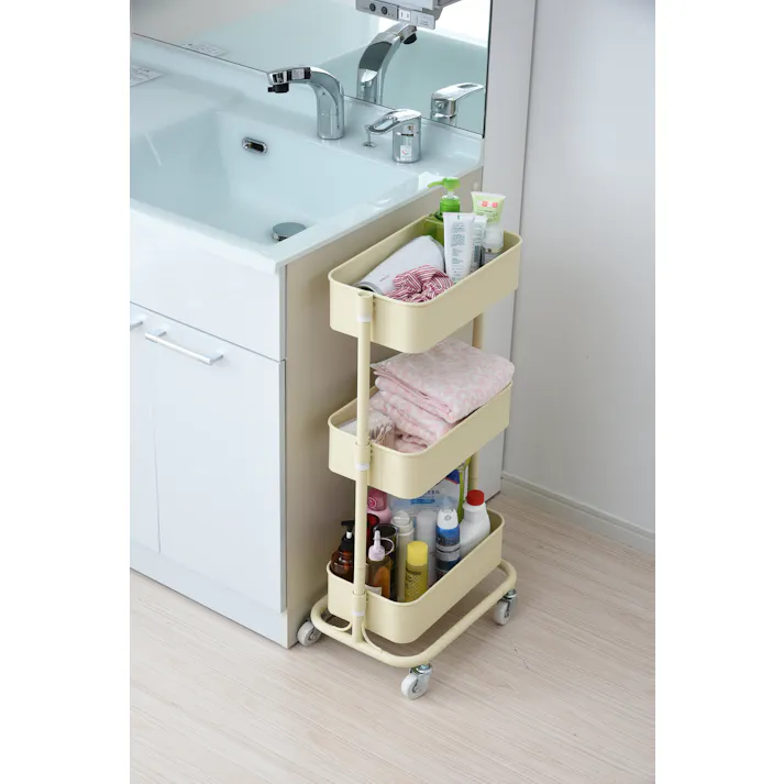 YAMAZEN(山善) バスケットスリムトローリーLSBT-3(IV) 37085 4983771866777【別送品】