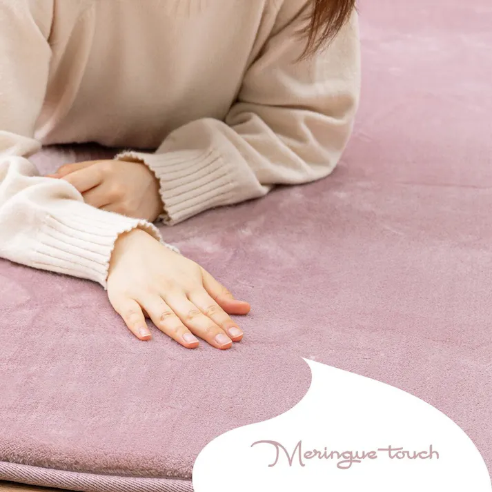 萩原 HAGIHARA メレンゲタッチの洗える低反発ラグ 撥水機能付き直径185ベージュ 240620674【別送品】