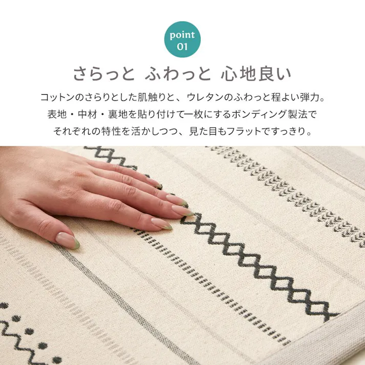 萩原 HAGIHARA 薄手で気軽に洗える インド綿ラグ ティック アンダーラグセット185×185ブルー 270092310【別送品】