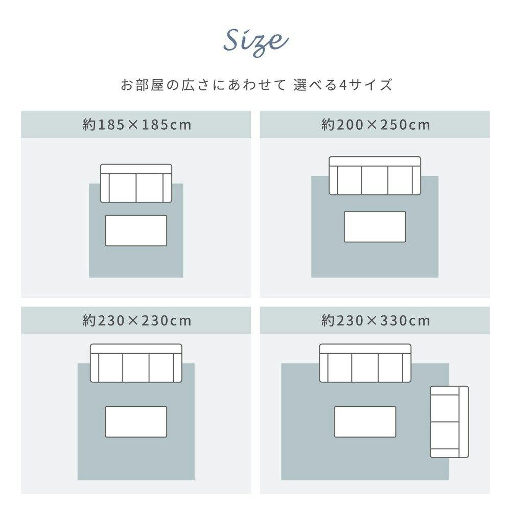 萩原 HAGIHARA ゴブランシェニールラグ 撥水 ブーケ 230×230グレー