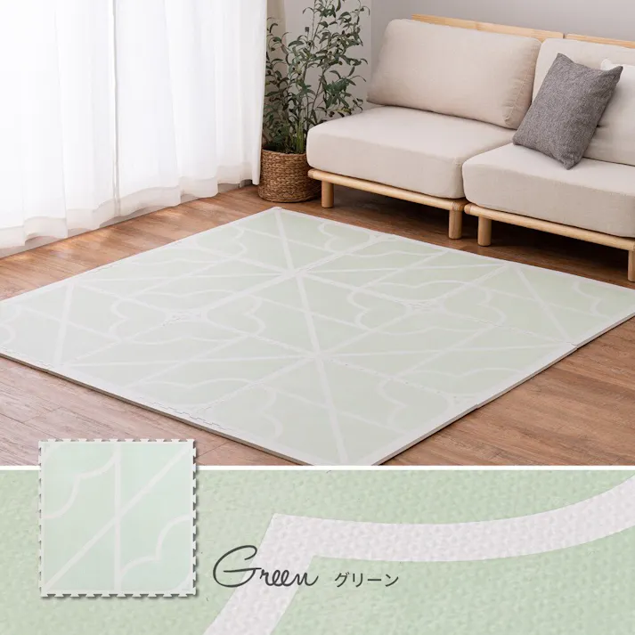 萩原 HAGIHARA レトロデザインのジョイントマット キュロス 36枚セット60×60×1.2アイボリー 240631832【別送品】