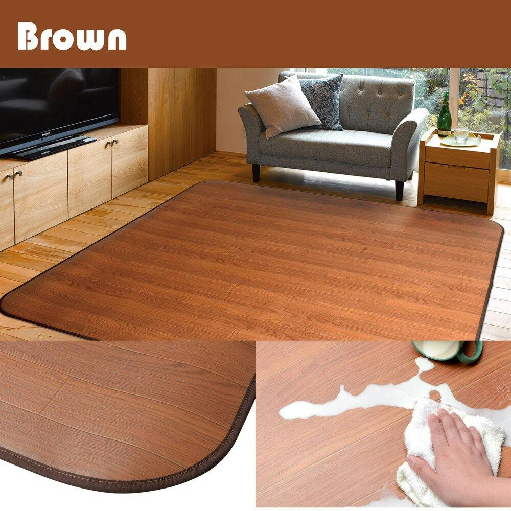 萩原 HAGIHARA 消臭加工付き 木目調ダイニングラグ 180×240ダーク