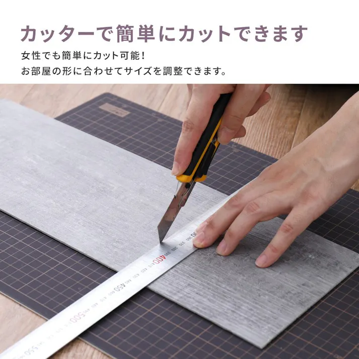 萩原 HAGIHARA 貼ってはがせる ウッド調フロアタイル 12枚組 1畳分91.4X15.2X0.3グレー 81955982【別送品】