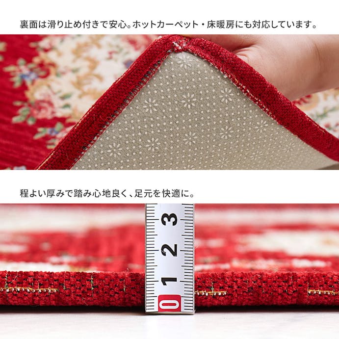 萩原 HAGIHARA ゴブラン織りの玄関マット　ザイン50×80レッド 270005601【別送品】