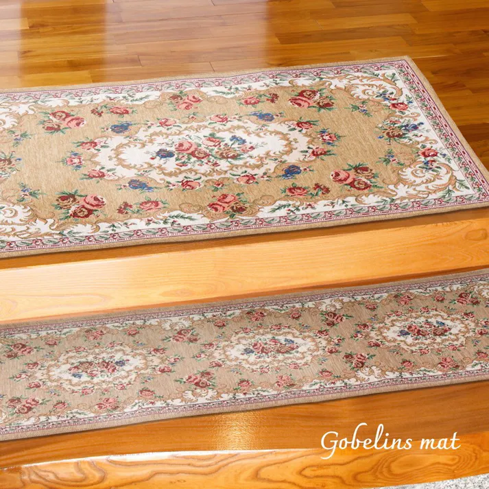 萩原 HAGIHARA ゴブラン織りの玄関マット ザイン34×120レッド 270005681【別送品】