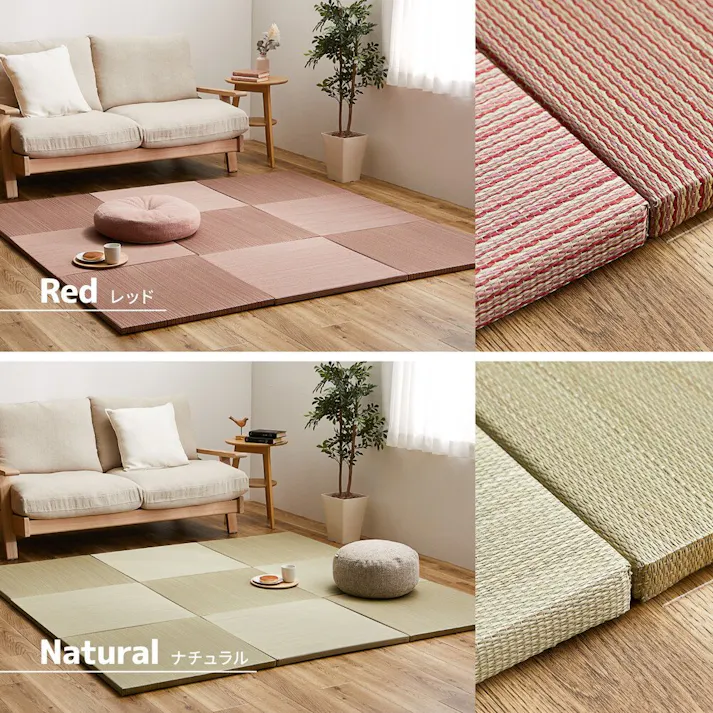 萩原 HAGIHARA カラーの選べる軽量置き畳 紗彩 同色9枚組65×65×2.5ブラウン 159054751【別送品】