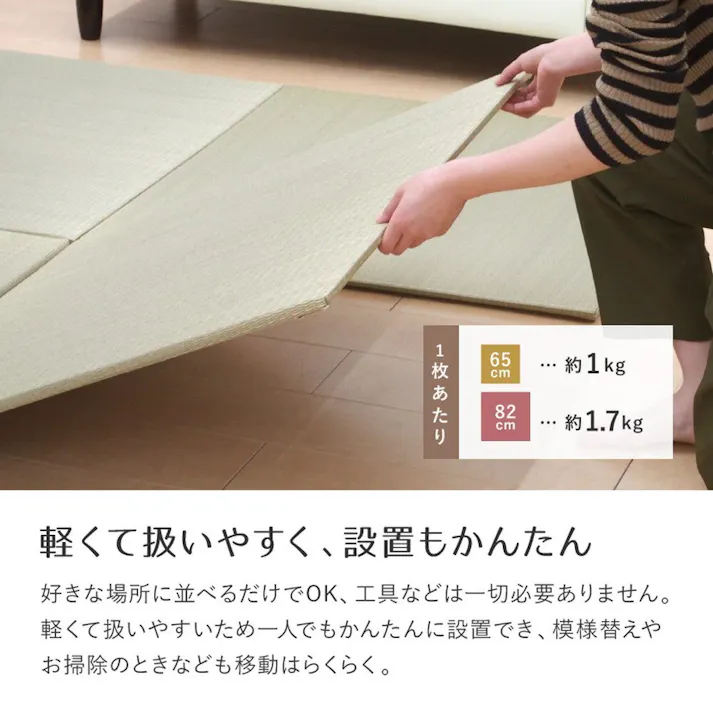 萩原 HAGIHARA すき間のできにくい置き畳 四季 同色6枚組82×82×1.5ブルー 140166720【別送品】