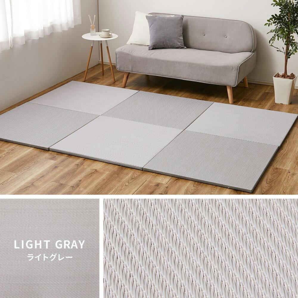 萩原 HAGIHARA 水拭きできる い草風置き畳 綾模様82×82×2．5ブラウン