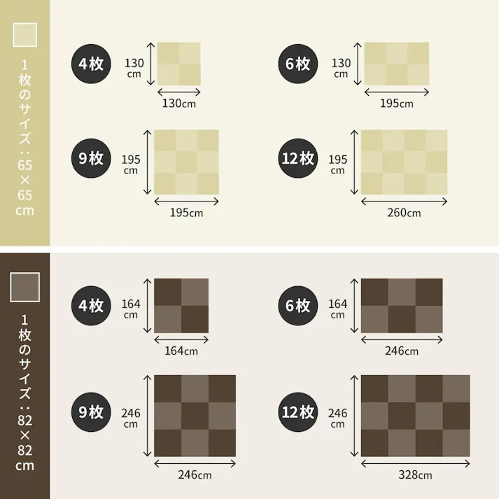 萩原 HAGIHARA 水拭きできる い草風置き畳 綾模様 同色6枚組82×82×2.5ライトグレー 159068001【別送品】
