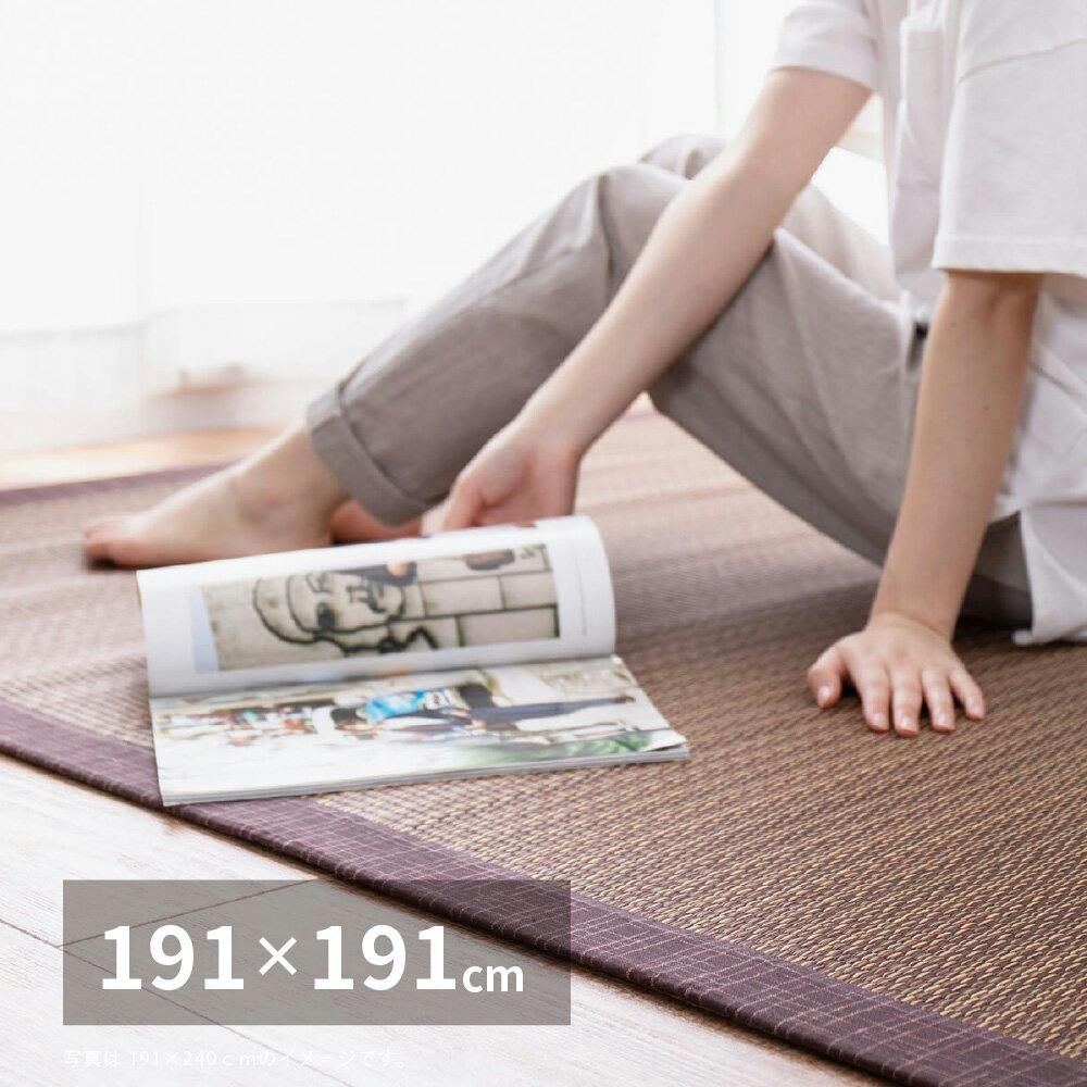 萩原 HAGIHARA い草ラグ 南風191×191ブラウン 81847300【別送品】