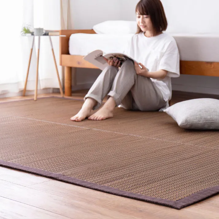 萩原 HAGIHARA い草ラグ 南風191×191ブラウン 81847300【別送品】