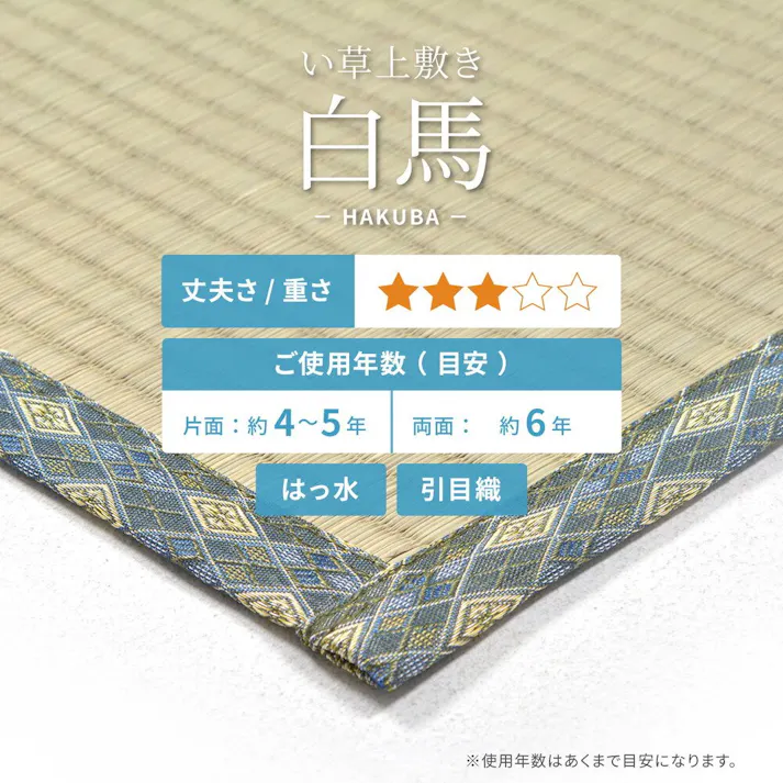 萩原 HAGIHARA い草カーペット 白馬(はくば) 本間3畳191×286- 142736630【別送品】