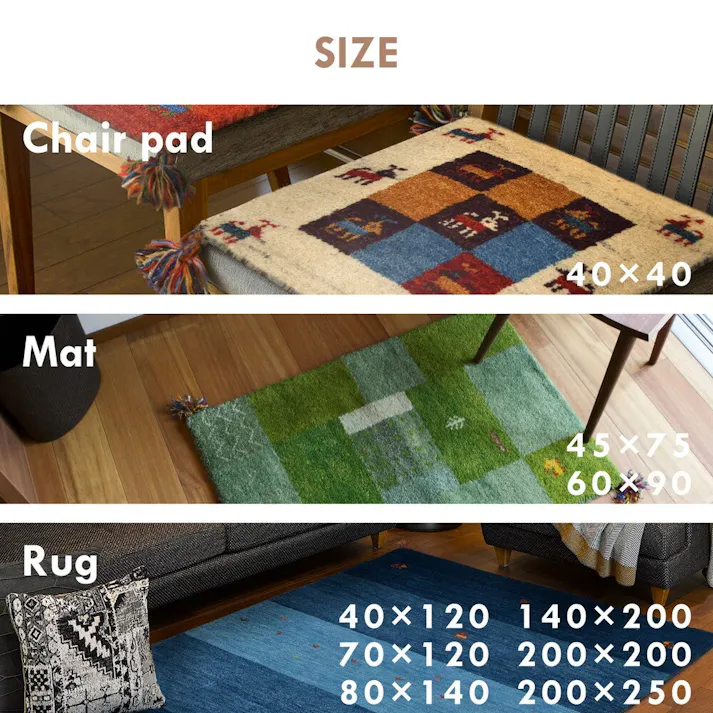 萩原 HAGIHARA ギャッベ ラグ GABBEH D20 200×200ブルー 270034665【別送品】