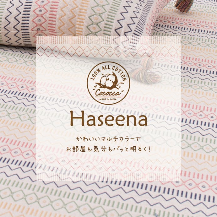萩原 HAGIHARA インド綿背当てクッション　ハシーナ　2枚組45×45マルチ 270075080【別送品】