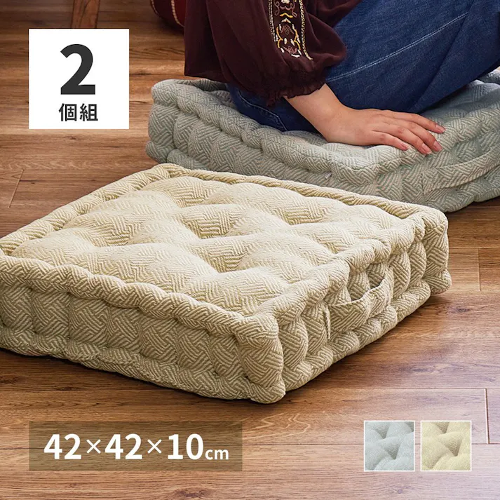 萩原 HAGIHARA インド綿クッキークッション アルト 2枚組42×42×10ブルー 270081511【別送品】