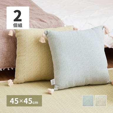 萩原 HAGIHARA インド綿背あてクッション　アルト　2枚組45×45ブルー 270081521【別送品】