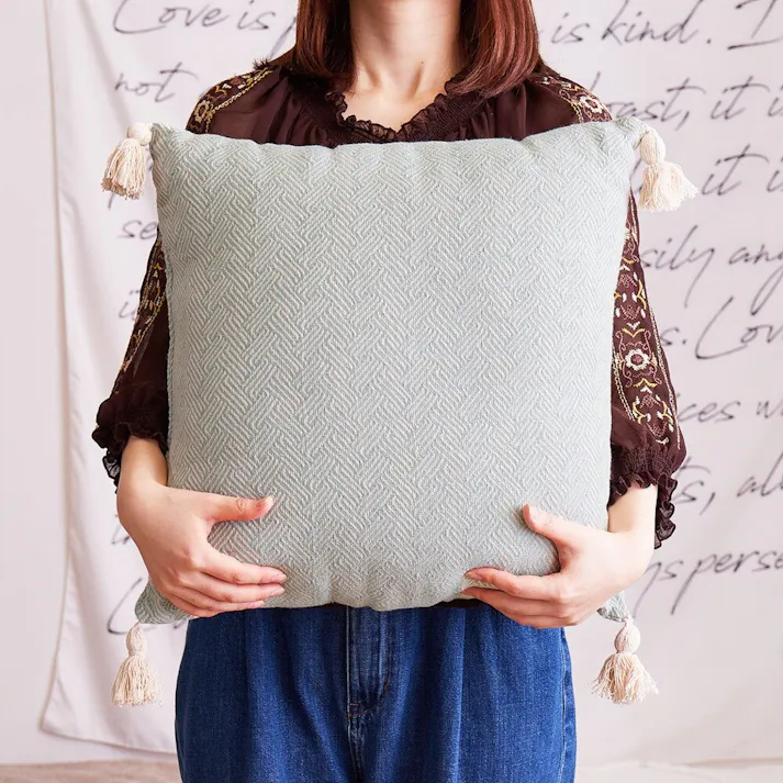 萩原 HAGIHARA インド綿背あてクッション アルト 2枚組45×45グリーン 270081522【別送品】