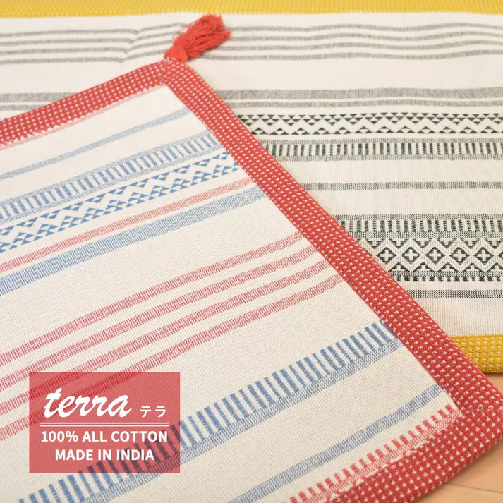 萩原 HAGIHARA インド綿のふっくら玄関マット テラ50×80ブラック 270080546【別送品】