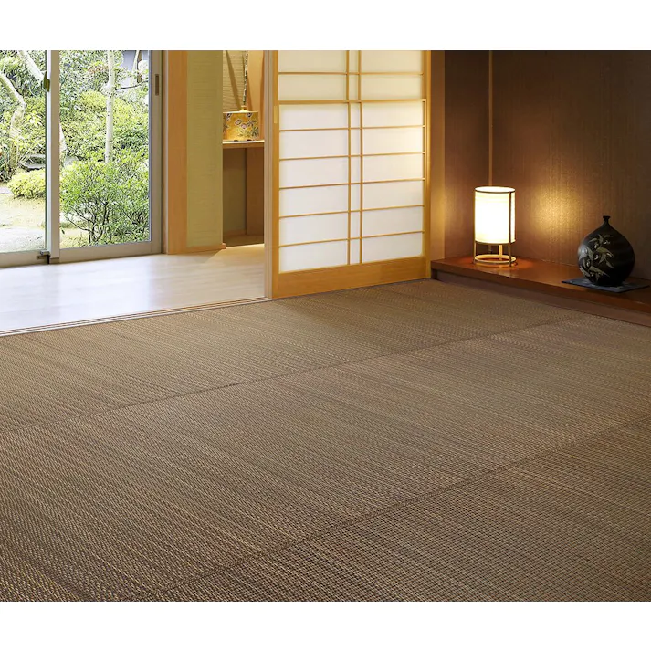萩原 HAGIHARA 裏付き い草カーペット 南風 江戸間2畳174×174ブラウン 81847620【別送品】