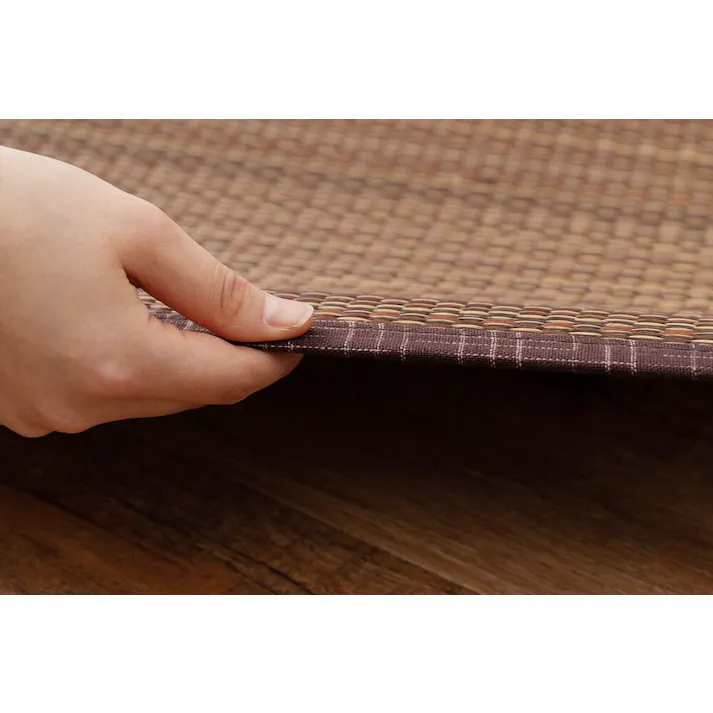 萩原 HAGIHARA 裏付き い草カーペット 南風 江戸間2畳174×174ブラウン 81847620【別送品】