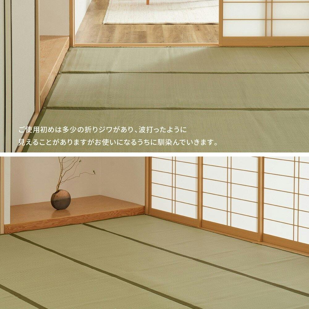 【在庫セール】萩原 洗える い草風カーペット グリーン 本間4.5畳 約286X 萩原 HAGIHARA 洗えるい草風カーペット 倉間 江戸間6畳 抗菌機能付き