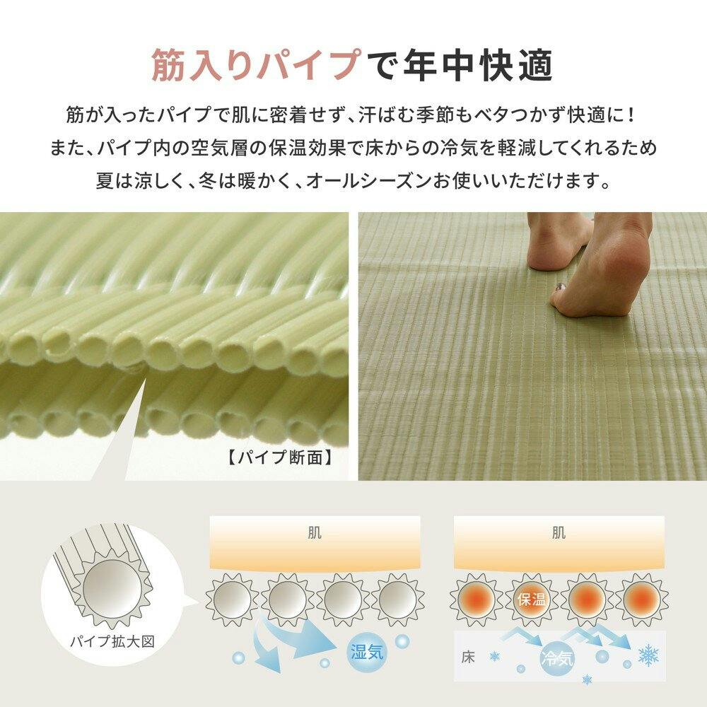 萩原 HAGIHARA 洗えるい草風カーペット 四条(しじょう) 江戸間6畳261