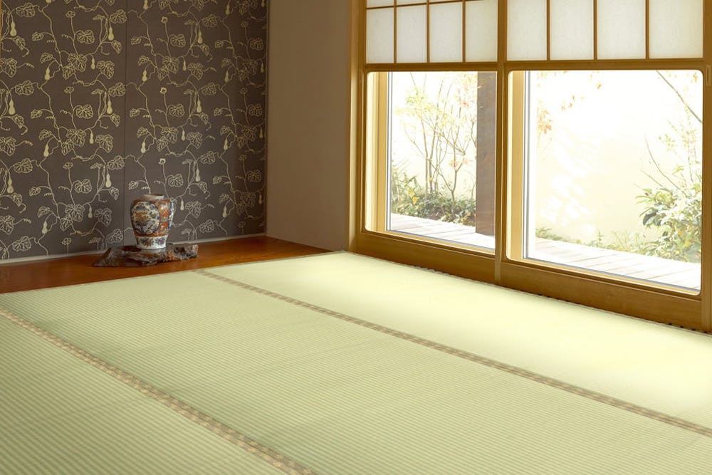 萩原 HAGIHARA 洗えるい草風カーペット　祇園(ぎおん)　本間8畳382×382 159059180【別送品】