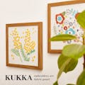 萩原 HAGIHARA 壁掛けアート　刺繍　ファブリックパネル　E-2　クッカ25×25 270086300【別送品】