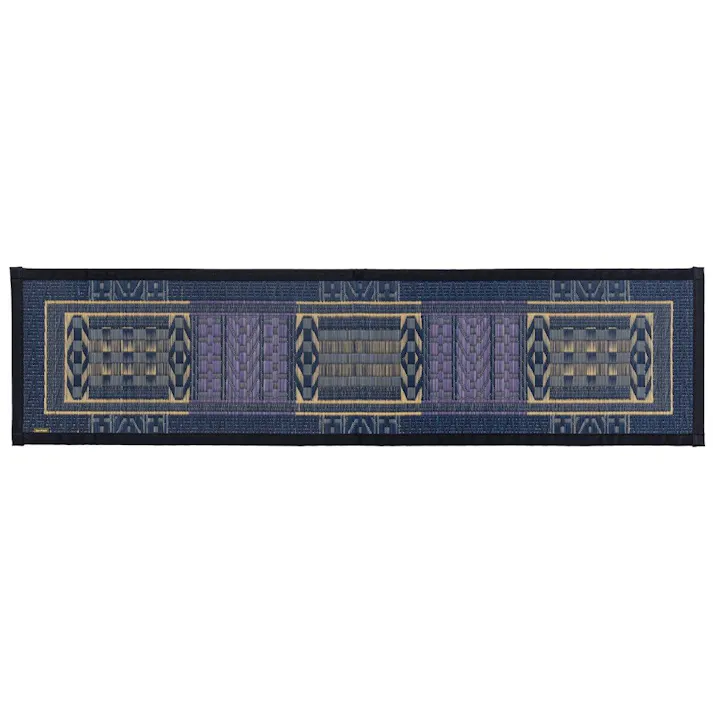 萩原 HAGIHARA 国産い草玄関マット(裏貼り) オリエンタル 60×90ブルー 81816302 4955872533858【別送品】