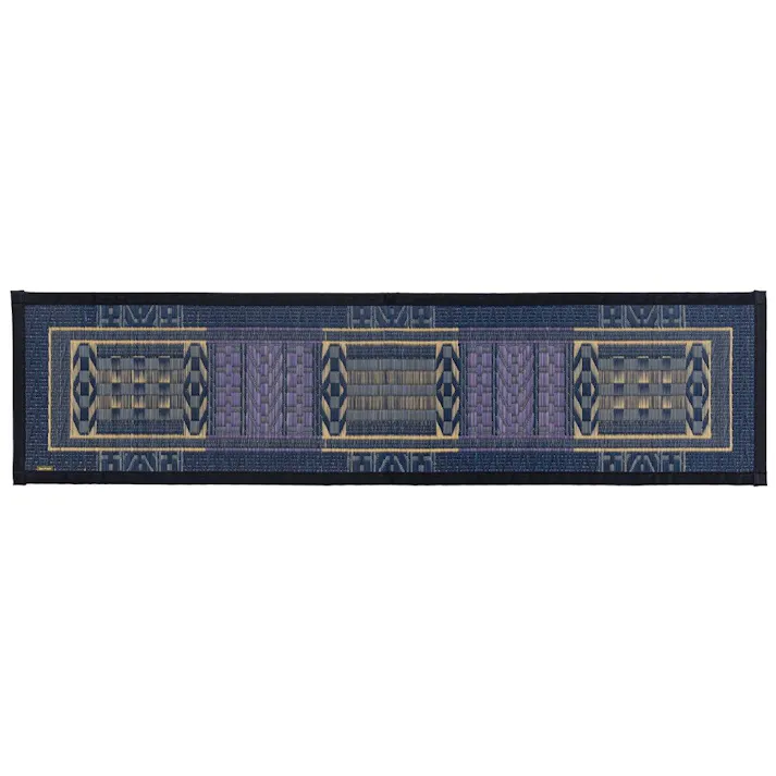 萩原 HAGIHARA 国産い草玄関マット(裏貼り) オリエンタル 70×120ブルー 81816304 4955872533872【別送品】