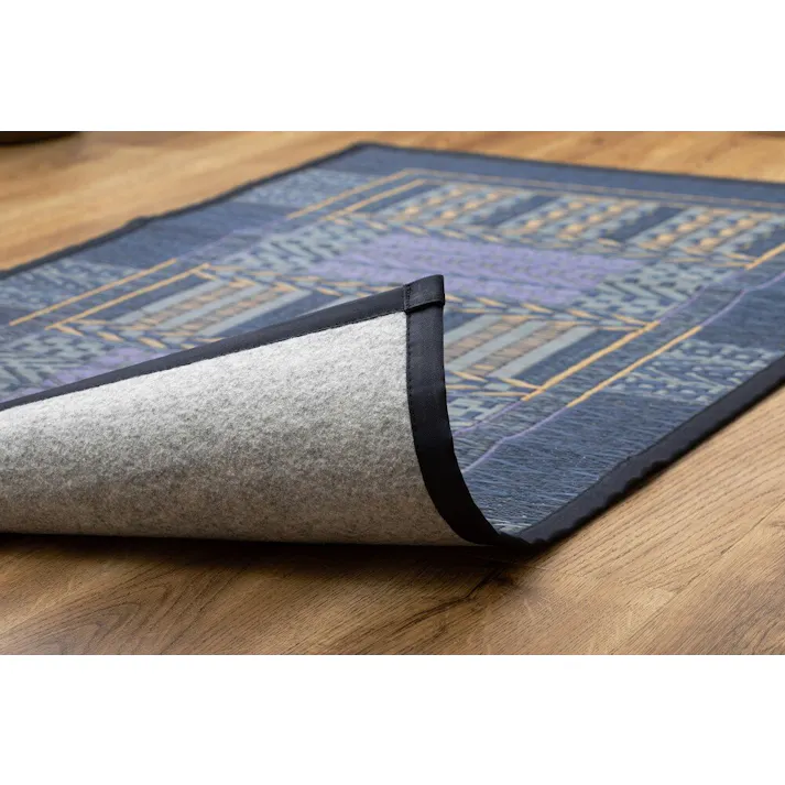 萩原 HAGIHARA 国産い草玄関マット(裏貼り) オリエンタル 70×120ブルー 81816304 4955872533872【別送品】