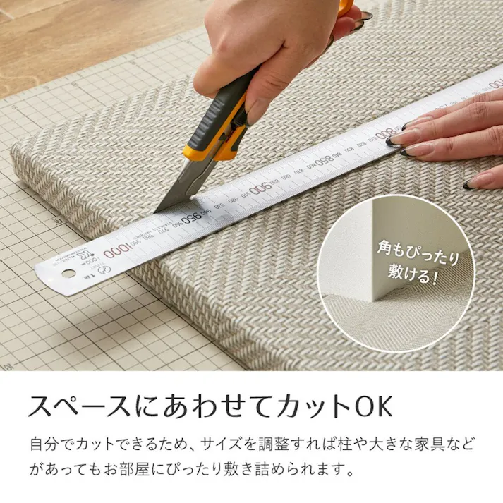 萩原 HAGIHARA 置くだけファブリック置き畳 ボーナ 同色9枚組82×82×2.5ブラウン 160900071 4955872937625【別送品】