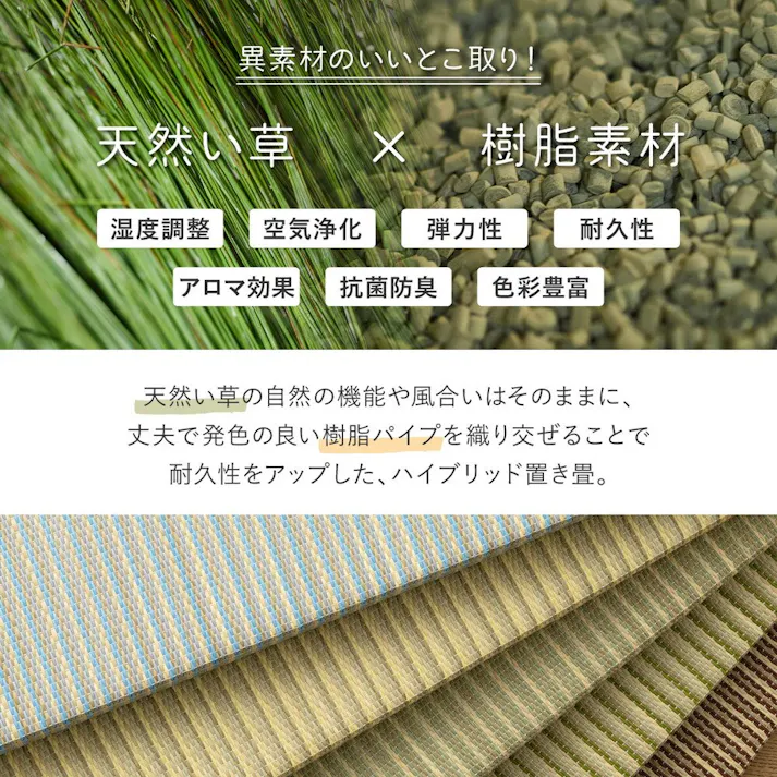 萩原 HAGIHARA 新素材で丈夫 ハイブリッド置き畳 綾瀬 9枚組82×82×2.5ブルー 160900470 4955872944197【別送品】