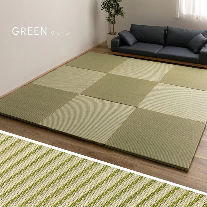 萩原 HAGIHARA 新素材で丈夫 ハイブリッド置き畳 綾瀬 12枚組82×82×2.5ナチュラル 160900484 4955872944500【別送品】