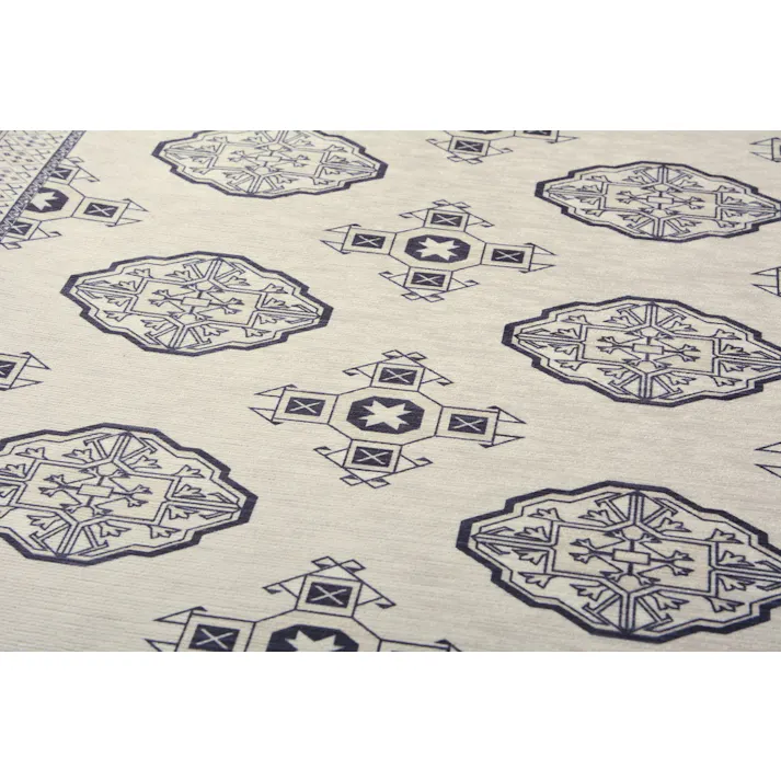 萩原 HAGIHARA トルクメン風プリントマット 45×75アイボリー 240623207 4955872811215【別送品】