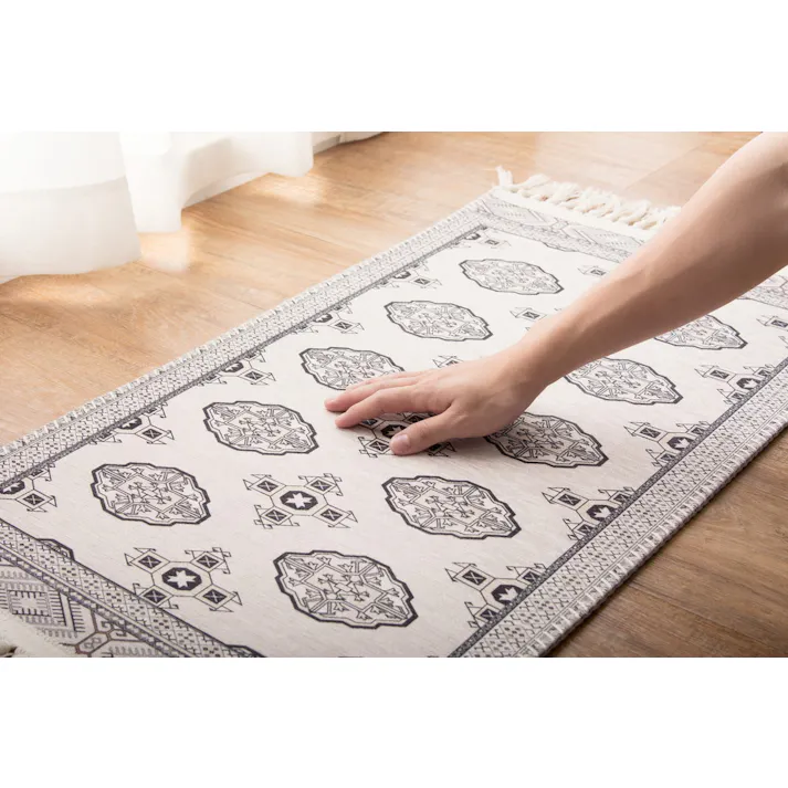 萩原 HAGIHARA トルクメン風プリントマット 45×75アイボリー 240623207 4955872811215【別送品】