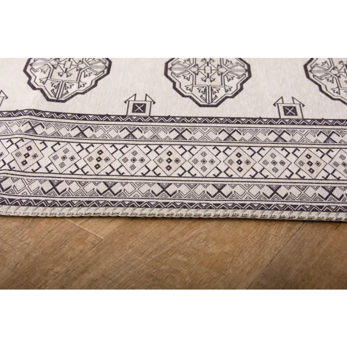 萩原 HAGIHARA トルクメン風プリントマット 45×75アイボリー 240623207 4955872811215【別送品】